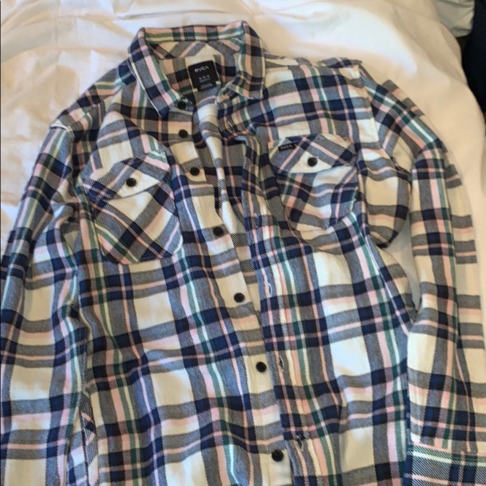 RVCA multicolored shacket flannel